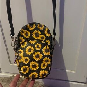 Sunflower Print Crossbody Bag